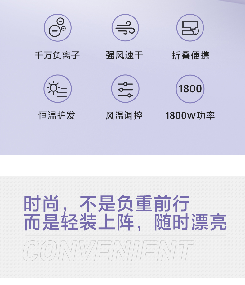 科吹風(fēng)機小型家用大功率速干負(fù)離子護(hù)發(fā)電吹風(fēng)(圖3)